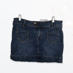 Route 66 Y2K Style Blue Denim Mini Jean Skirt